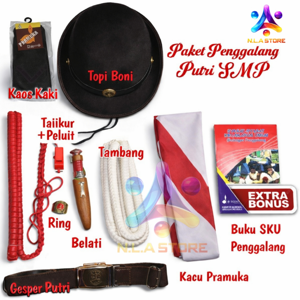 Paket Atribut Perlengkapan Pramuka Tingkat Penggalang  Putri SMP