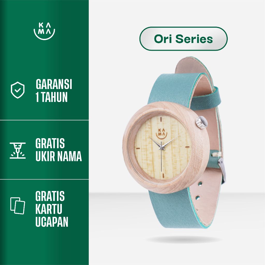 Kama Watch Jam Tangan Kayu Maple Dial Putih