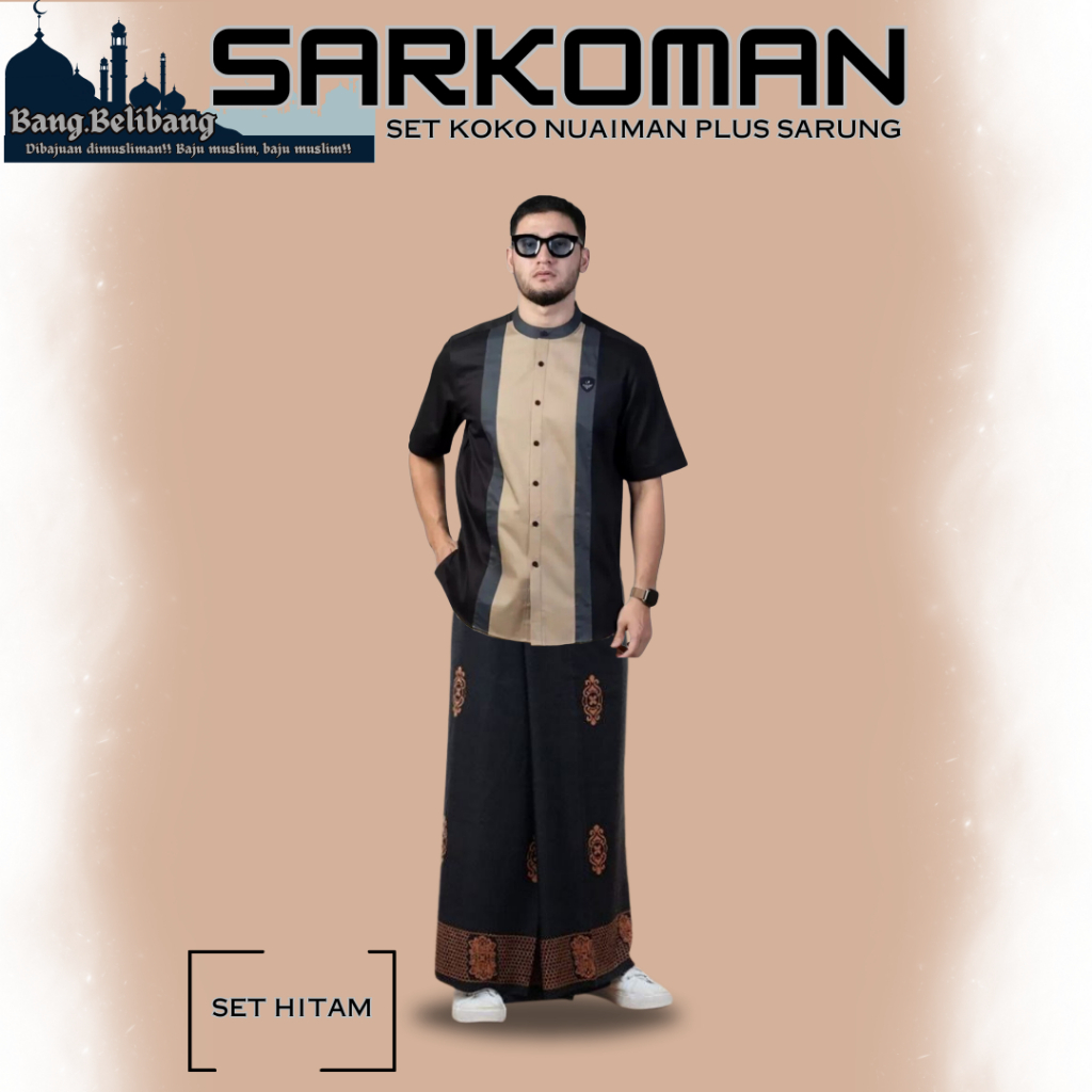 Nuaiman Baju Muslim Pria Dewasa koko Kurta Dewasa Lengan Pendek Trend