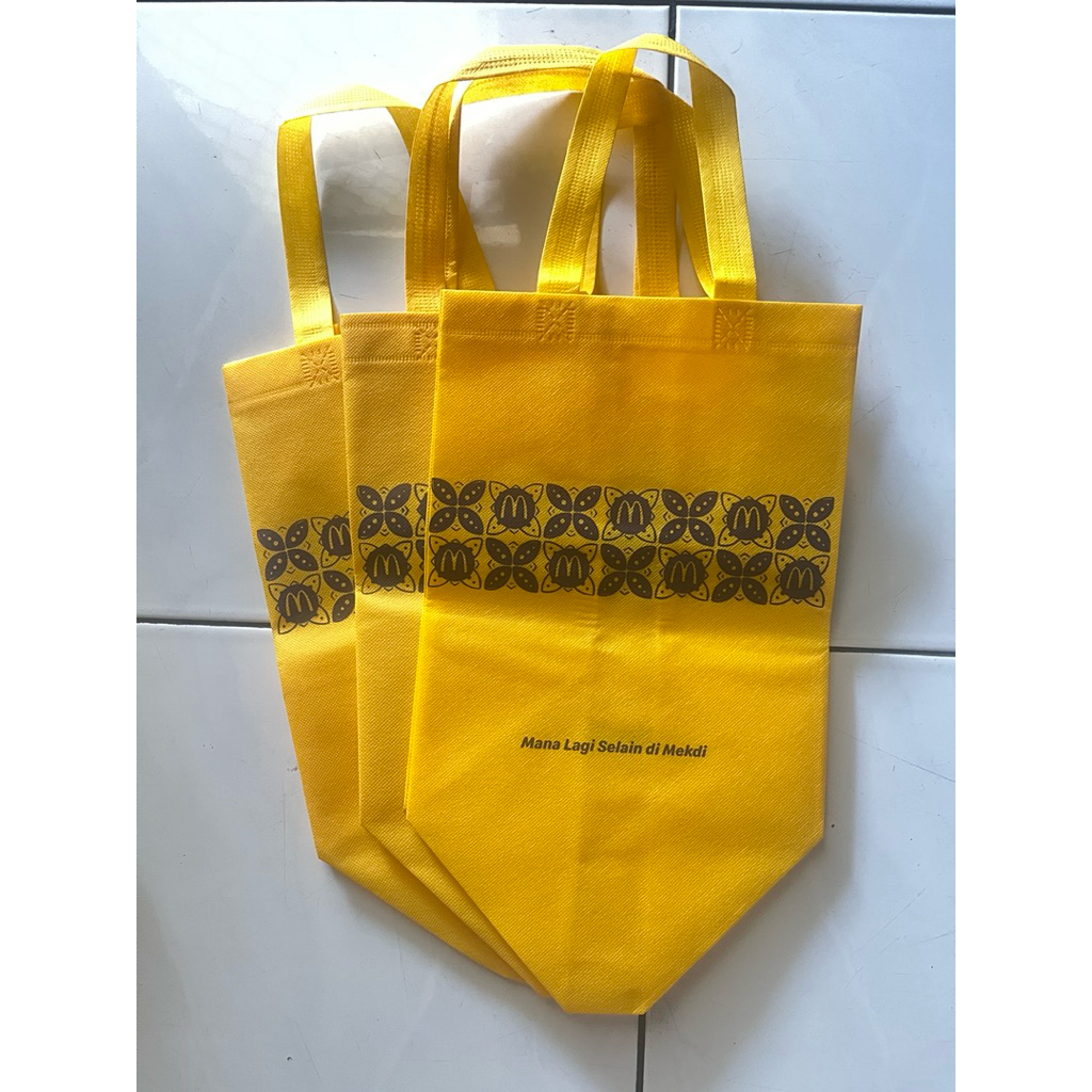 [NEW] reusable shopping bag ras goodie bag mcd mcdonals warna kuning design batik original/ tas bela