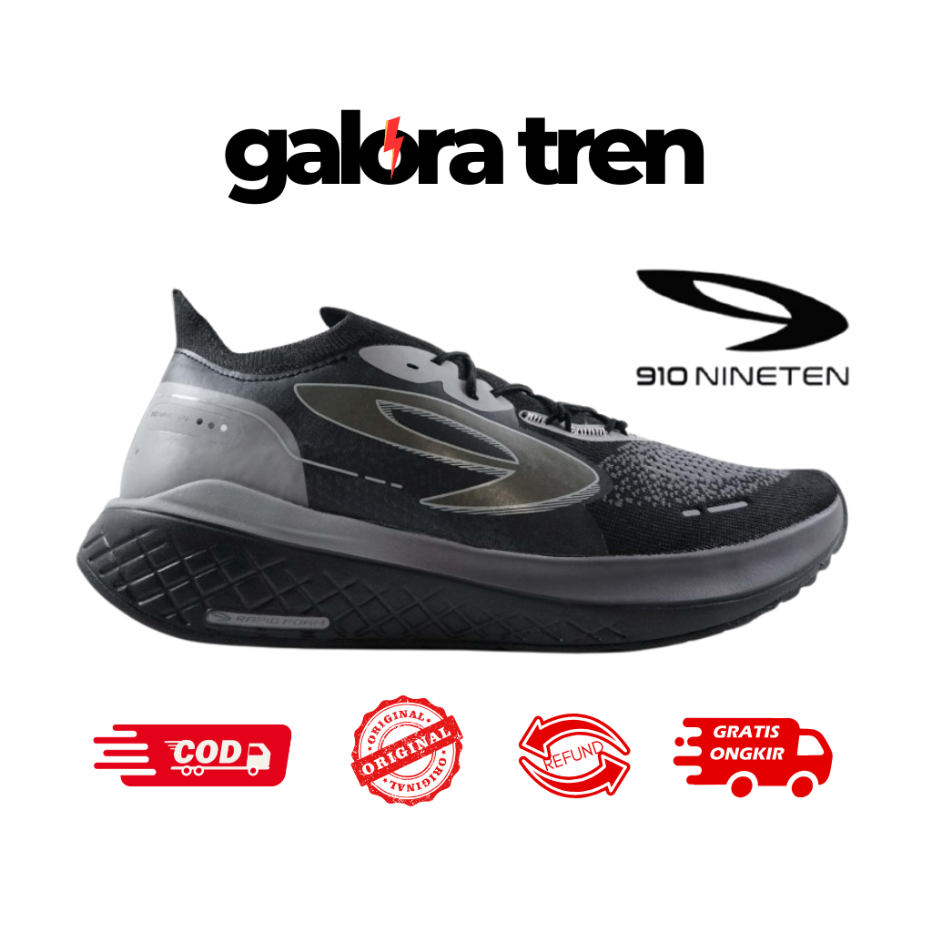 910 HANNA 2.0 HITAM/ABU - Sepatu Lari / Hanna 2.0 910Nineten Original