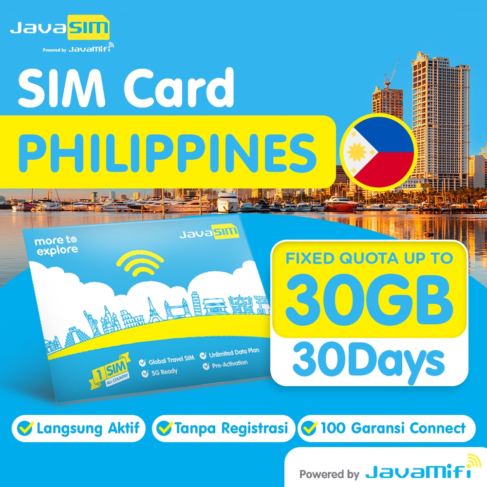 JavaMifi SIM Card PHILIPPINES Fixed Quota 5-30 HARI