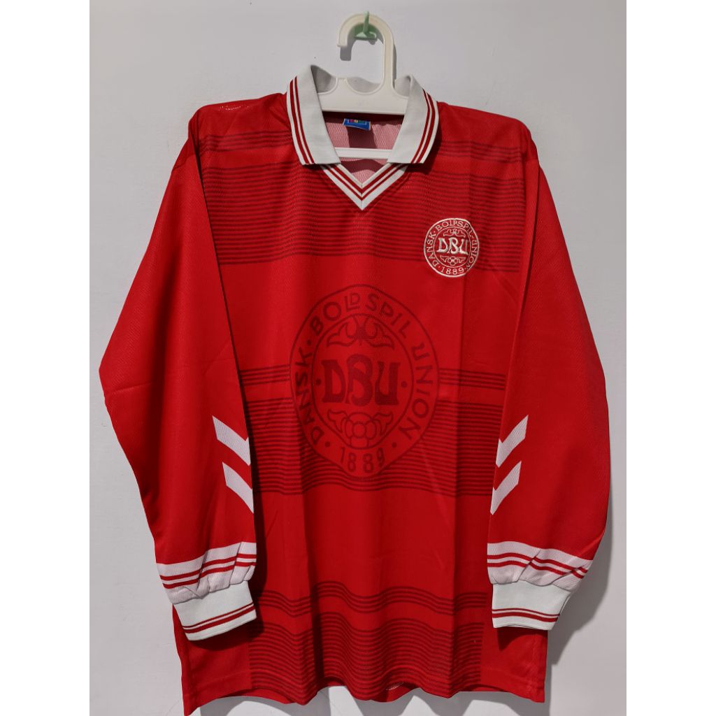jersey baju bola denmark home retro vintage sport casual