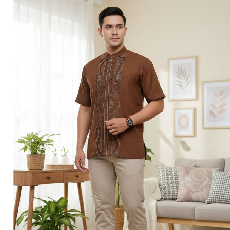 Baju Koko Pria Dewasa Terbaru Koko Al qadr Koko AB al kahfi Bareno Lengan Pendek Katun COD