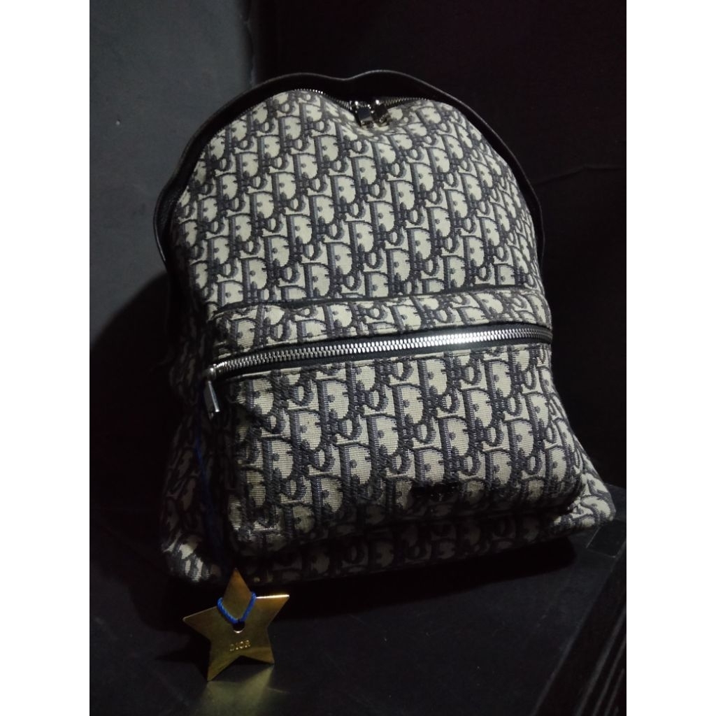 Preloved Tas Backpack Dior Rider Oblique Jaqcuard Unisex