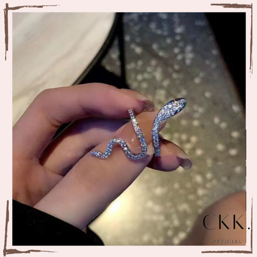 ~ CKK ~ Cincin ular perak zirkon indah cincin kepribadian