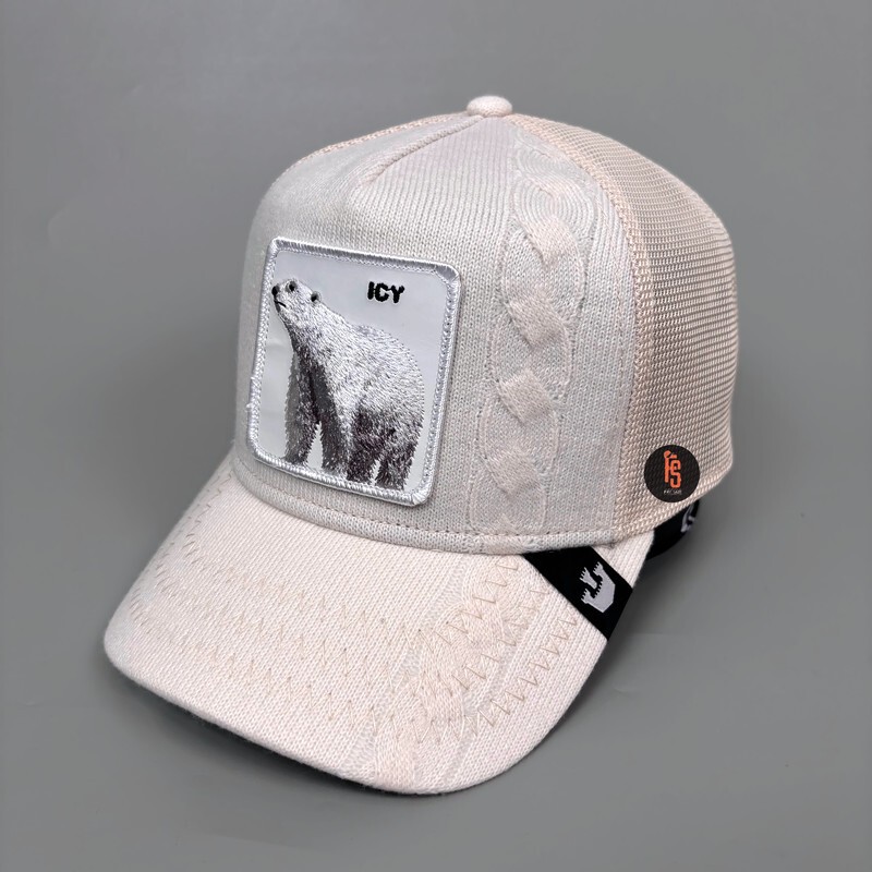 TOPI ORIGINAL GOORIN BROS TRUCKER NORTH AND SOUTH ICY WHITE