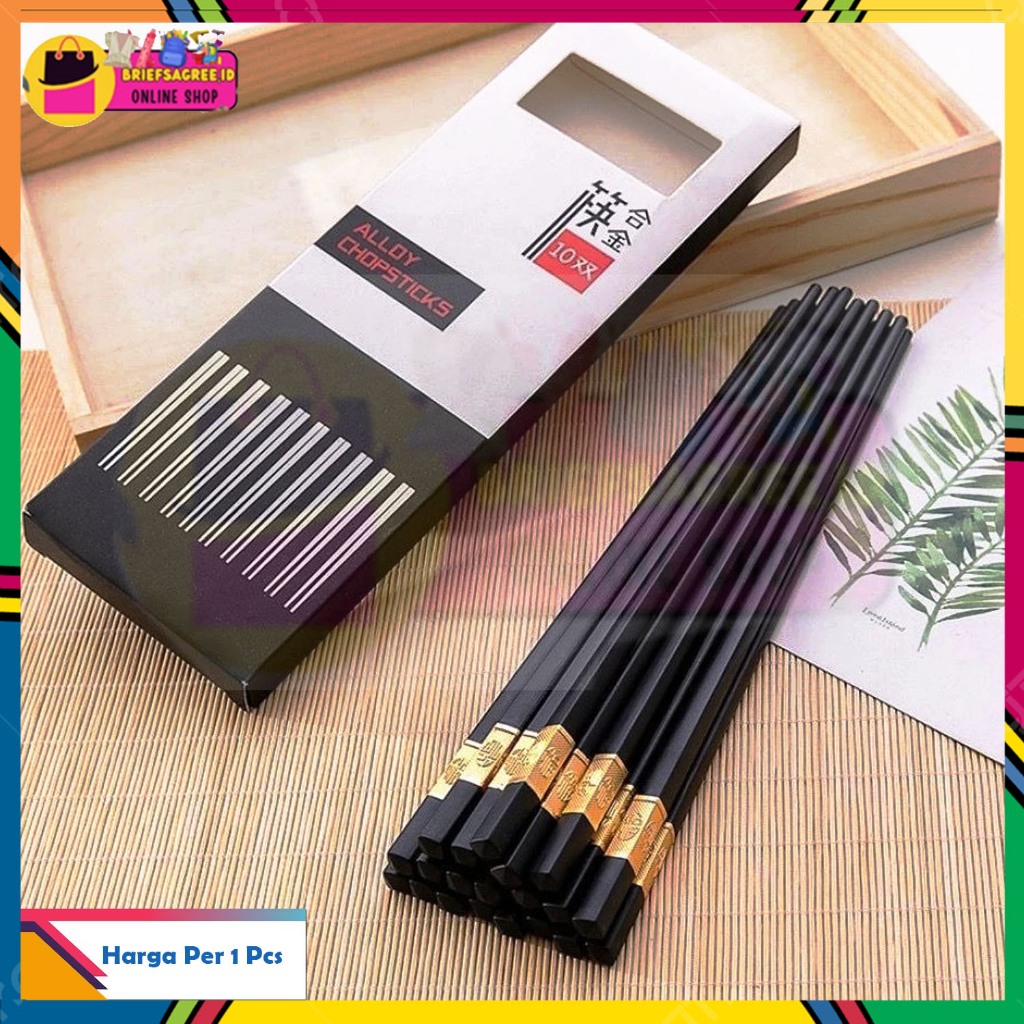 Sumpit Premium Bahan Melamin / Sumpit Hitam Melamin Tembaga Tebal / Sumpit Melamin Anti Panas