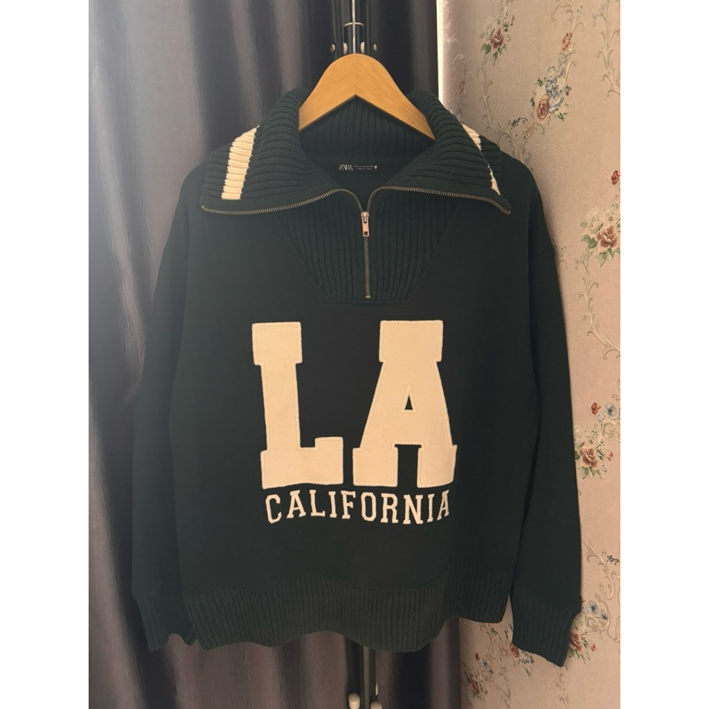 Dark green half zipper-Zara second