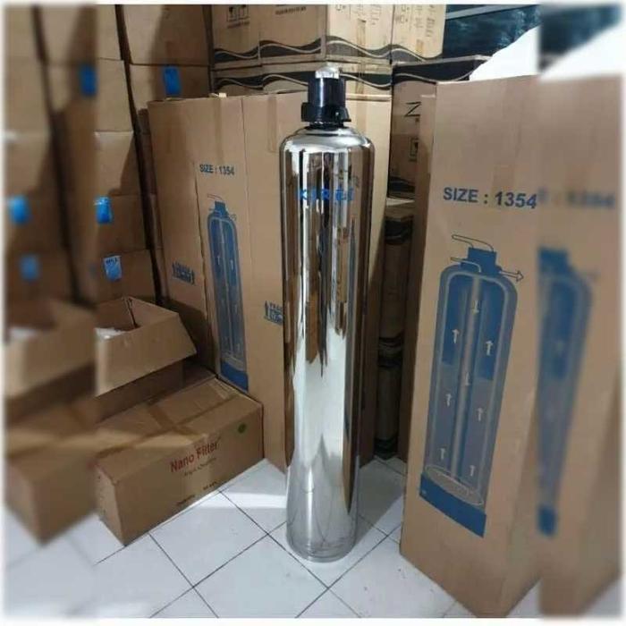 Paket filter air tabung stainless lengkap dengan media filter - tabung filter stainless - filter air