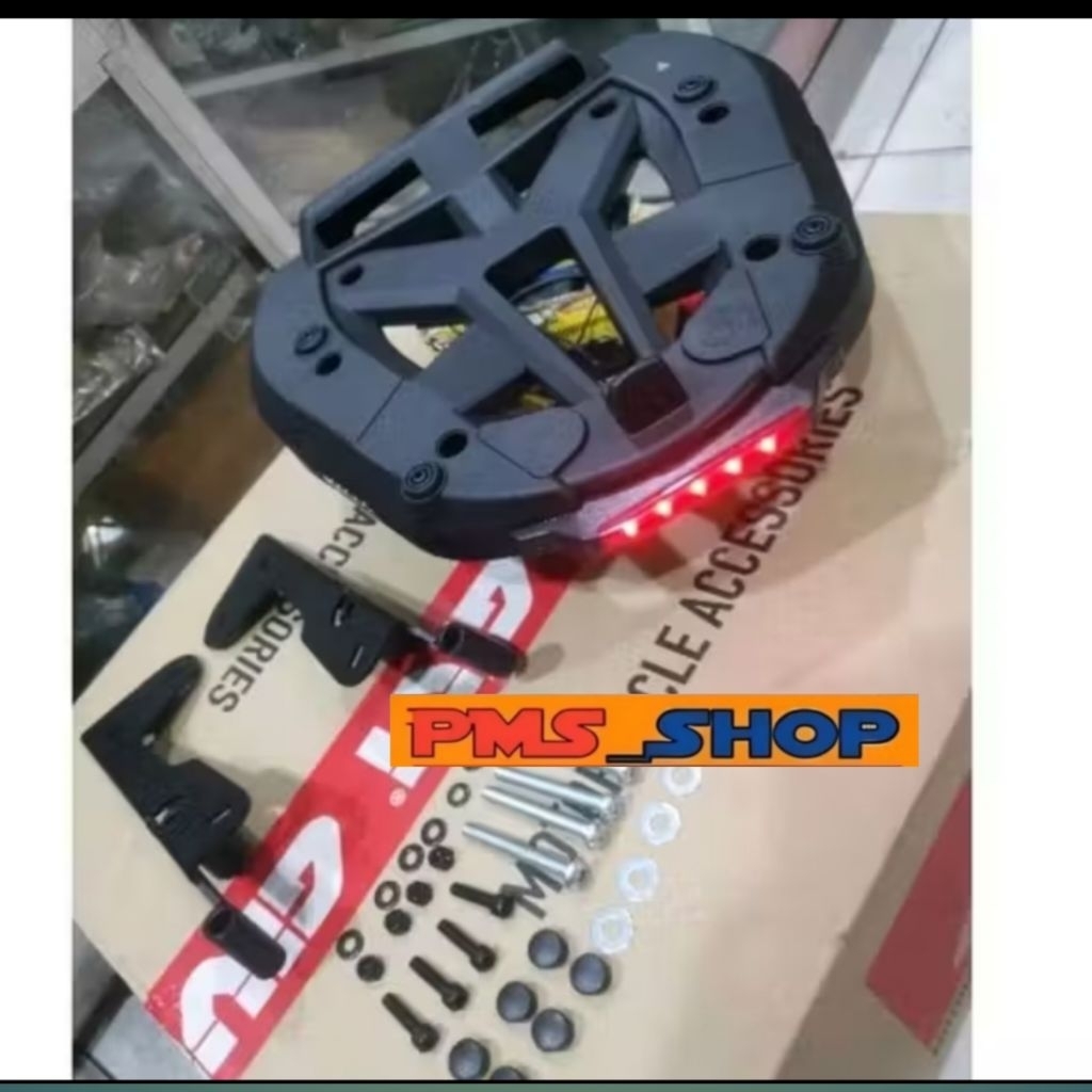 BRACKET GIVI SRX -S PCX 125 150 160 DILENGKAPI LAMPU BREKET BOX PCX 150 PCX 160 MERK GIVI BREKET BOX