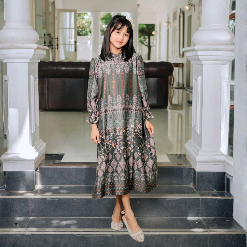 Batik Adyatma Wanita Almeera Emerald Green Gamis Dress Anak