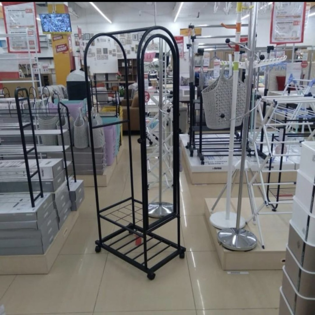 Standing Mirror Rak Sepatu Gantugan baju Informa Kaca