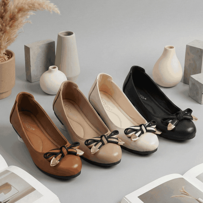 GRAVICI - Sepatu Flat Shoes Wanita Sepatu Kerja Wanita Slip-On Perempuan AS-10