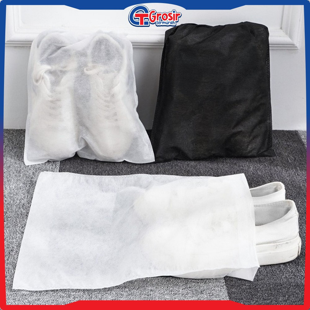Kantong Tas Serut Penyimpanan Sepatu Sandal Polos Anti Debu Grosir