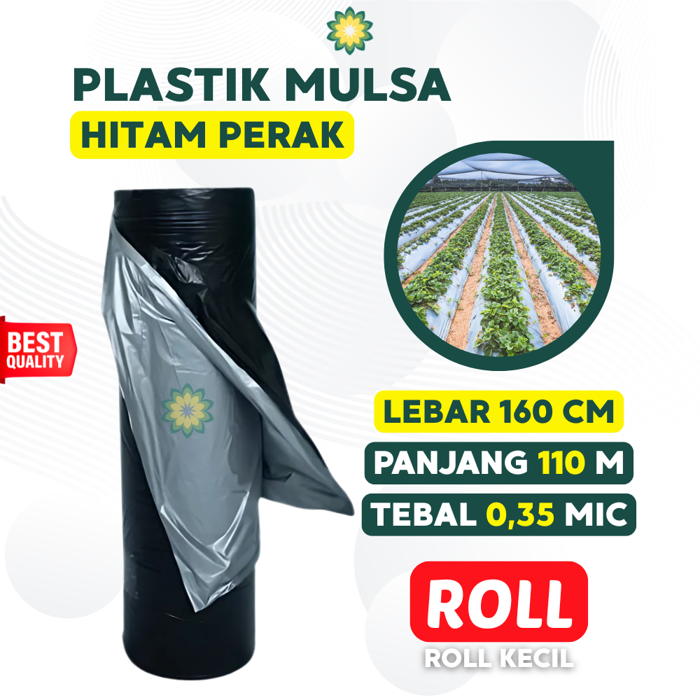 Plastik Mulsa 1 Roll Lebar 160 Cm Plastik Pertanian Hitam Perak