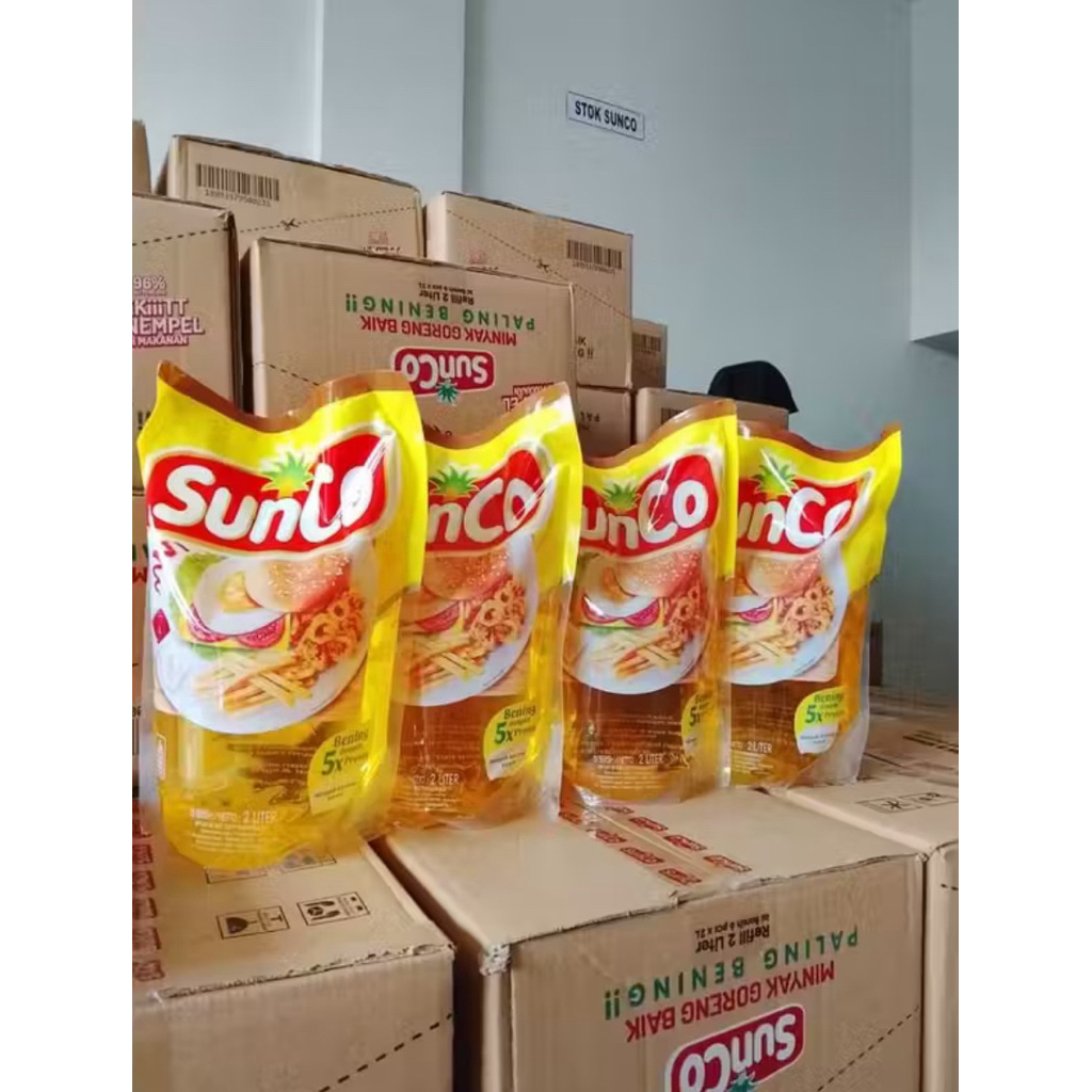 READY MINYAK GORENG SUNCO 2LITER 1 DUS ISI 4pcs GROSIR MURAH MINYAK GORENG TERMURAH