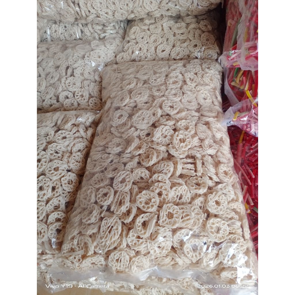 1 bal krupuk rafael/krupuk mawar mentah isi 5kg/krupuk viral