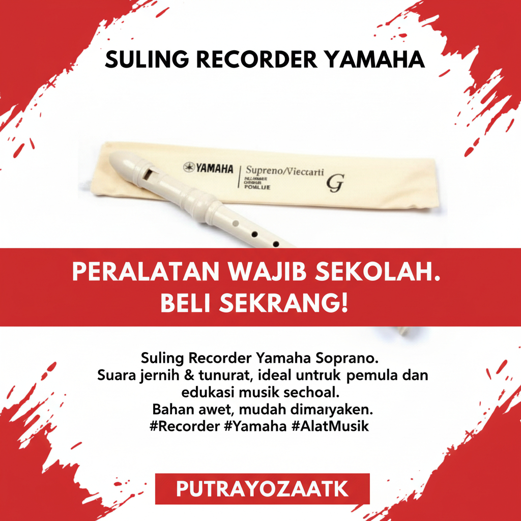 RECORDER YAMAHA YRS-20G PUTIH/ RECORDER YAMAHA ORIGINAL/ SULIANG
