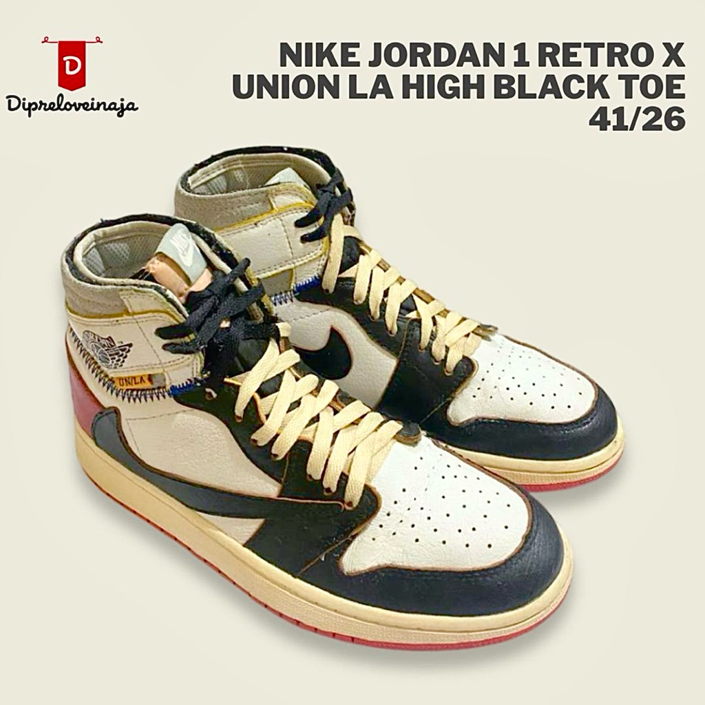 NIKE JORDAN 1 RETRO X UNION LA HIGH BLACK TOE PRELOVED DPLW0290