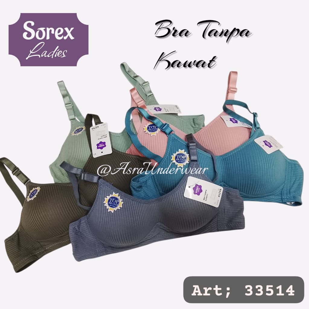 Sorex Bra 33514 | Bra Busa sedang Tanpa Kawat size 36 - 42 Cup B