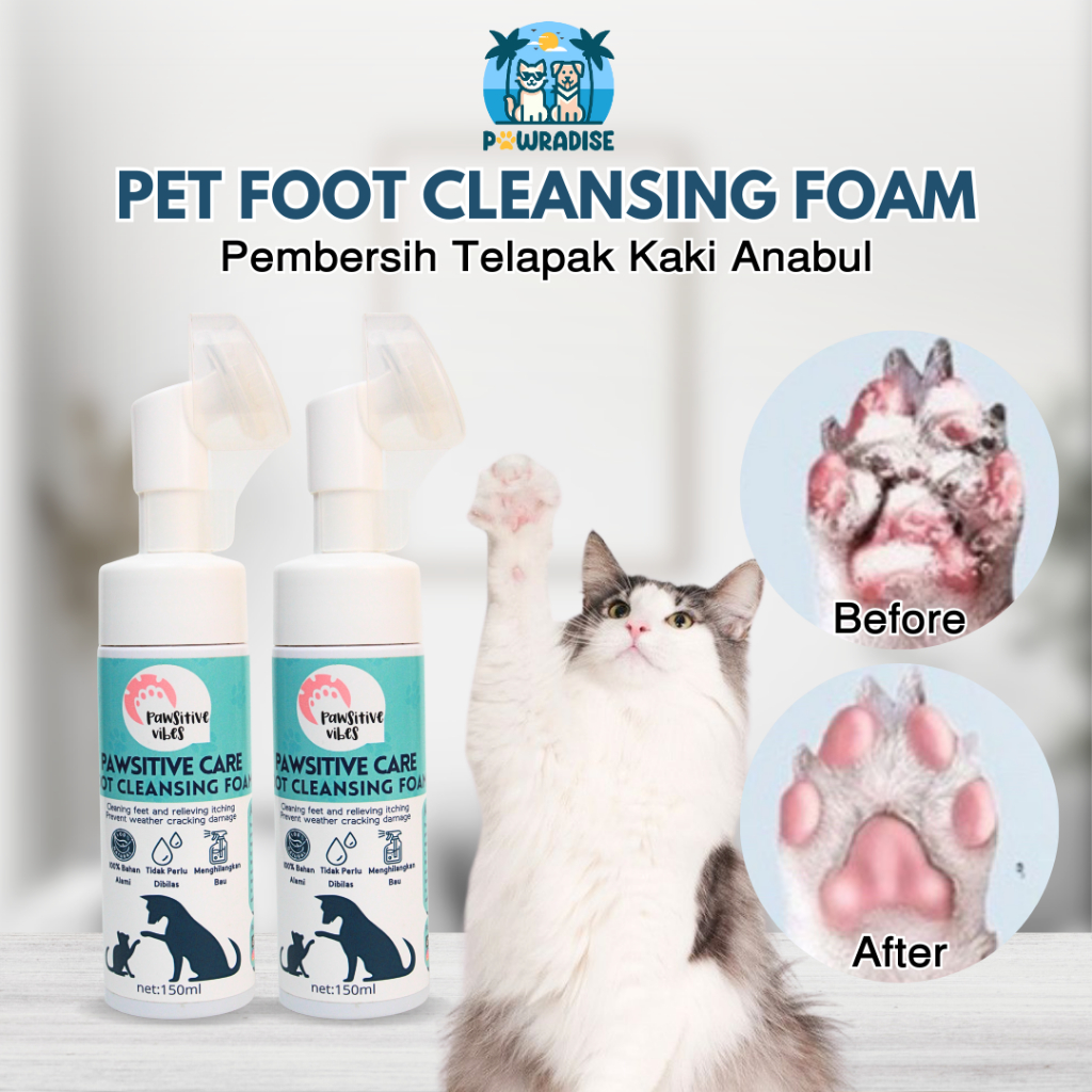 Paw Cleanser Foam Waterless - Pet Foot Cleansing Foam 150ml - Busa Pembersih Kaki Hewan Peliharaan K