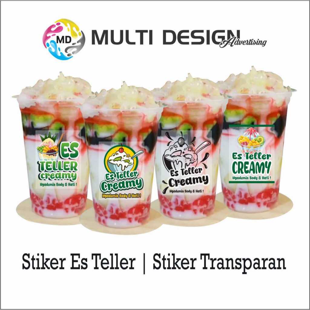 STIKER ES TELER ANTI AIR STIKER ES TELLER CREAMY STIKER CUP STIKER ES TELLER STIKER TRANSPARAN ISI 5