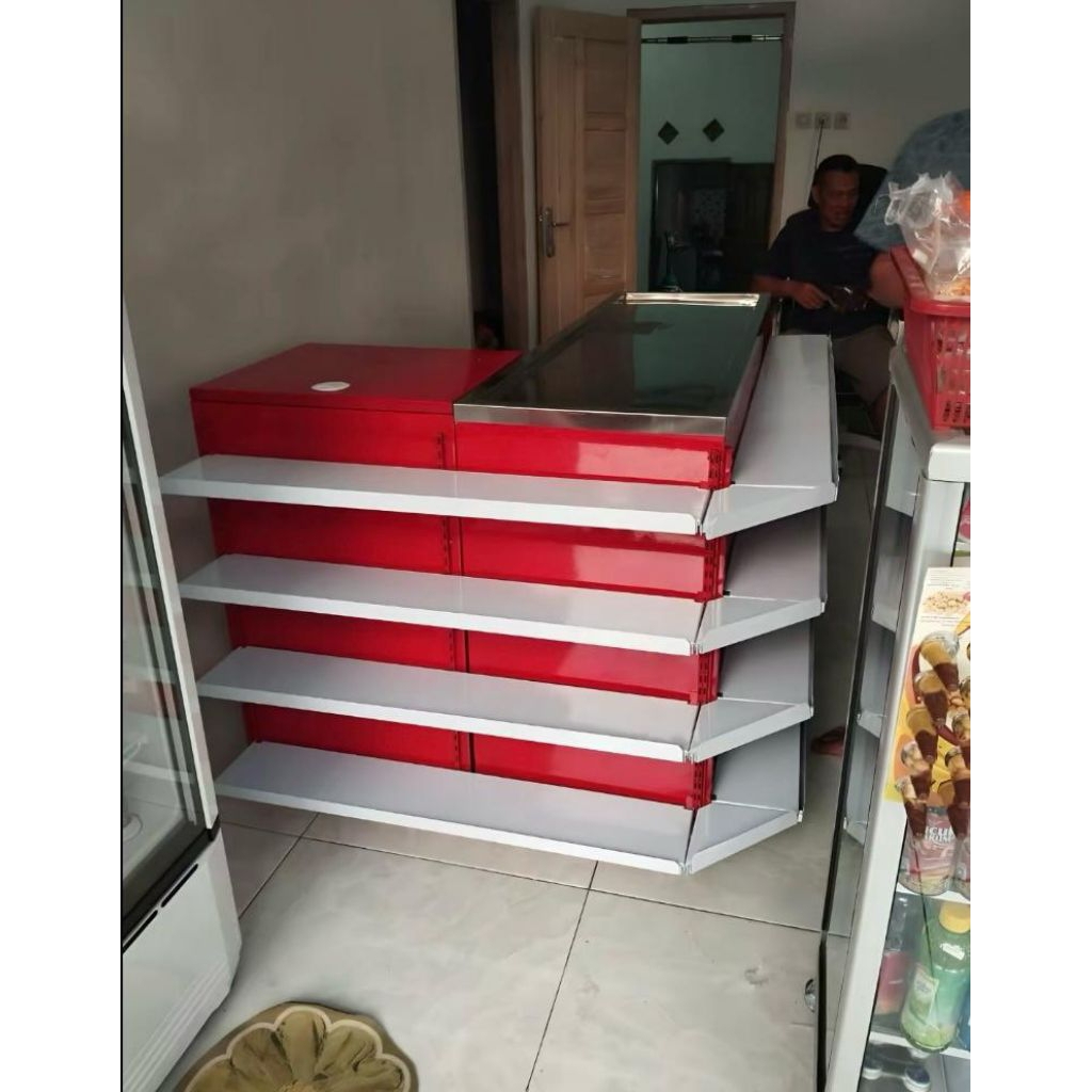 meja kasir display minimarket