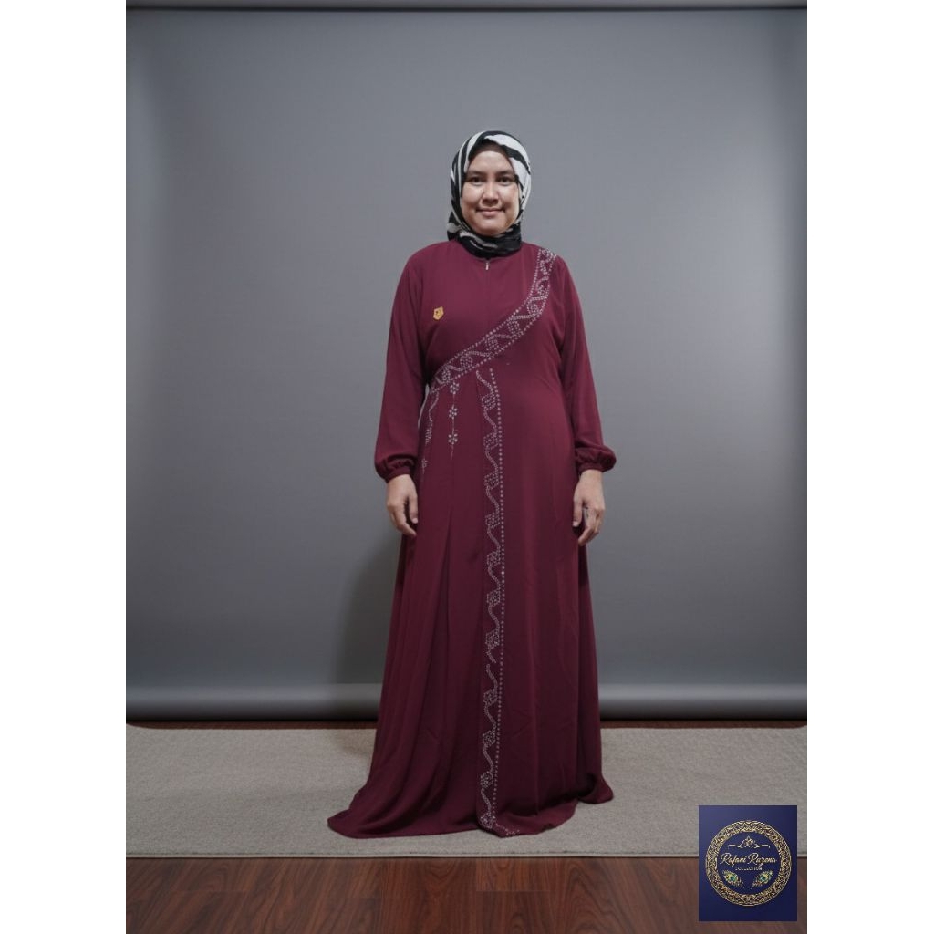 Gamis ceruty maroon