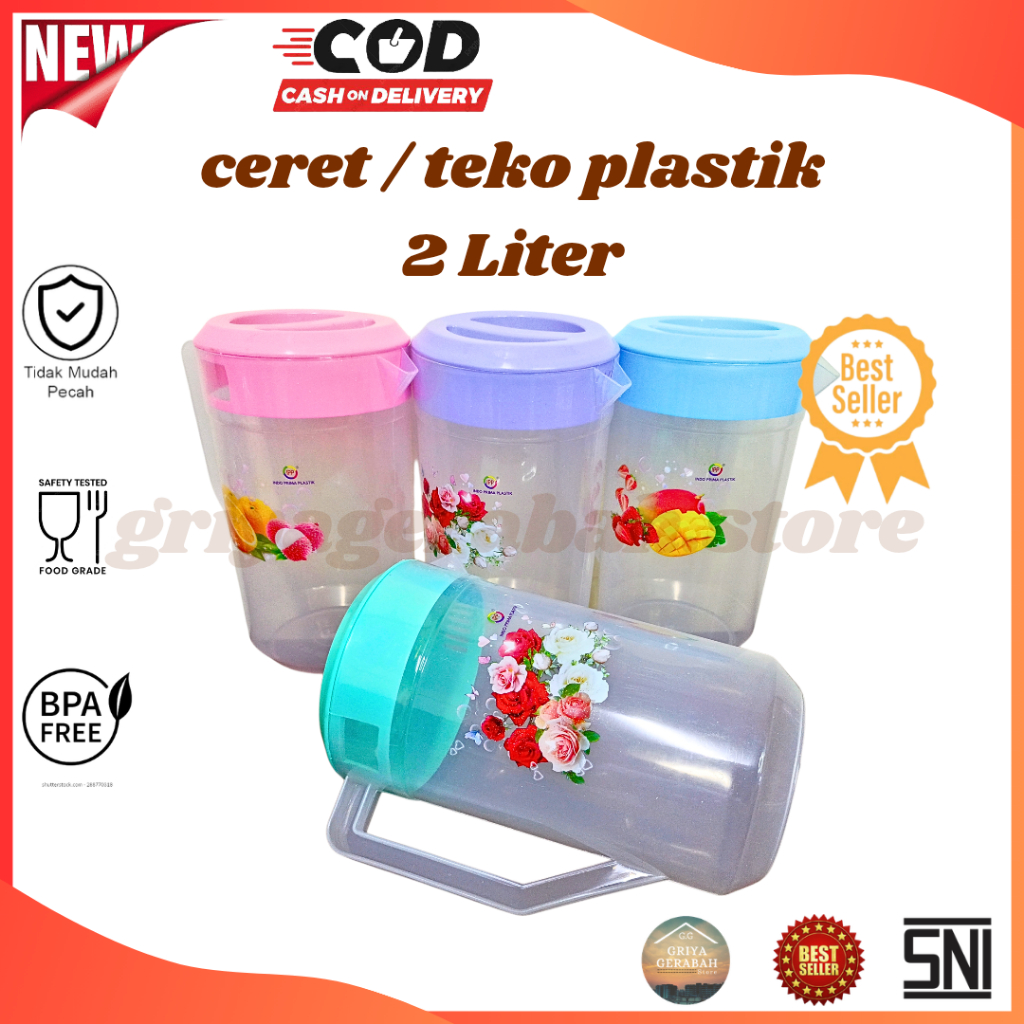 Teko Plastik Ukuran 2 Liter/Ceret Plastik Murah/Ceret/Teko Air