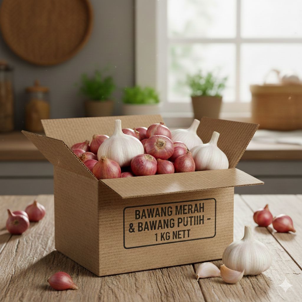 MIX BAWANG MERAH & PUTIH 1 KG [BAWANG NONA]