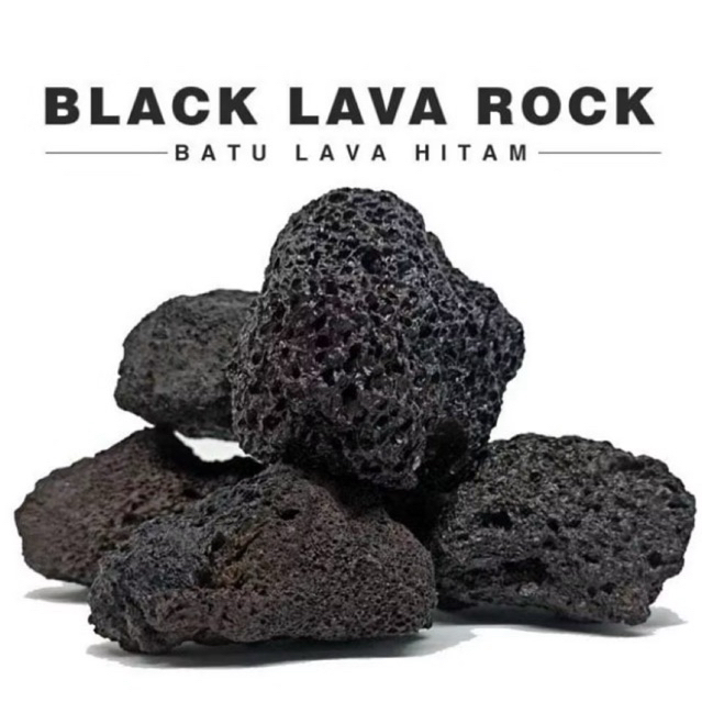 Batu Lavarok Lava Rock Hitam Lava Rough hitam aquascape aquarium 1kg