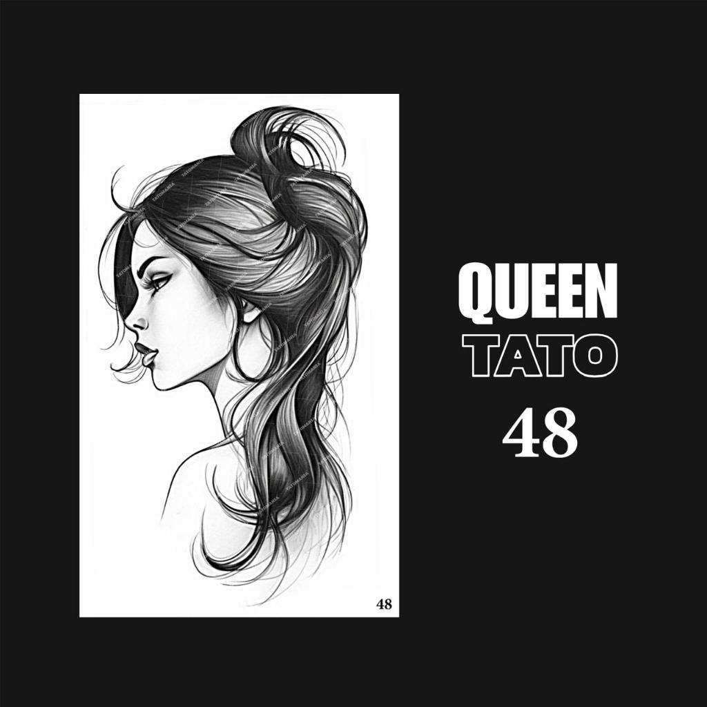 QueenTato - Stiker tato temporer semi permanen Motif Gambar 48
