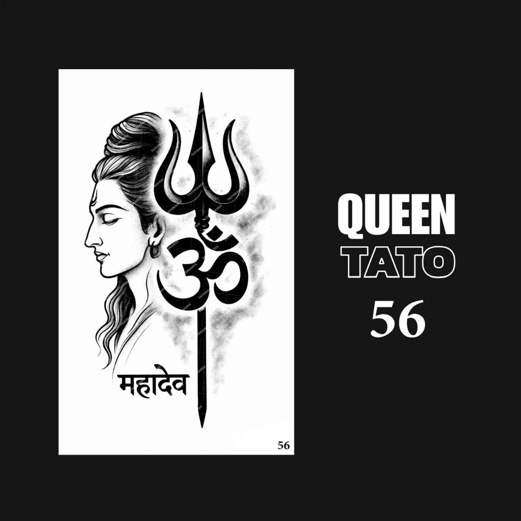 QueenTato - Stiker tato temporer semi permanen Motif Gambar 56