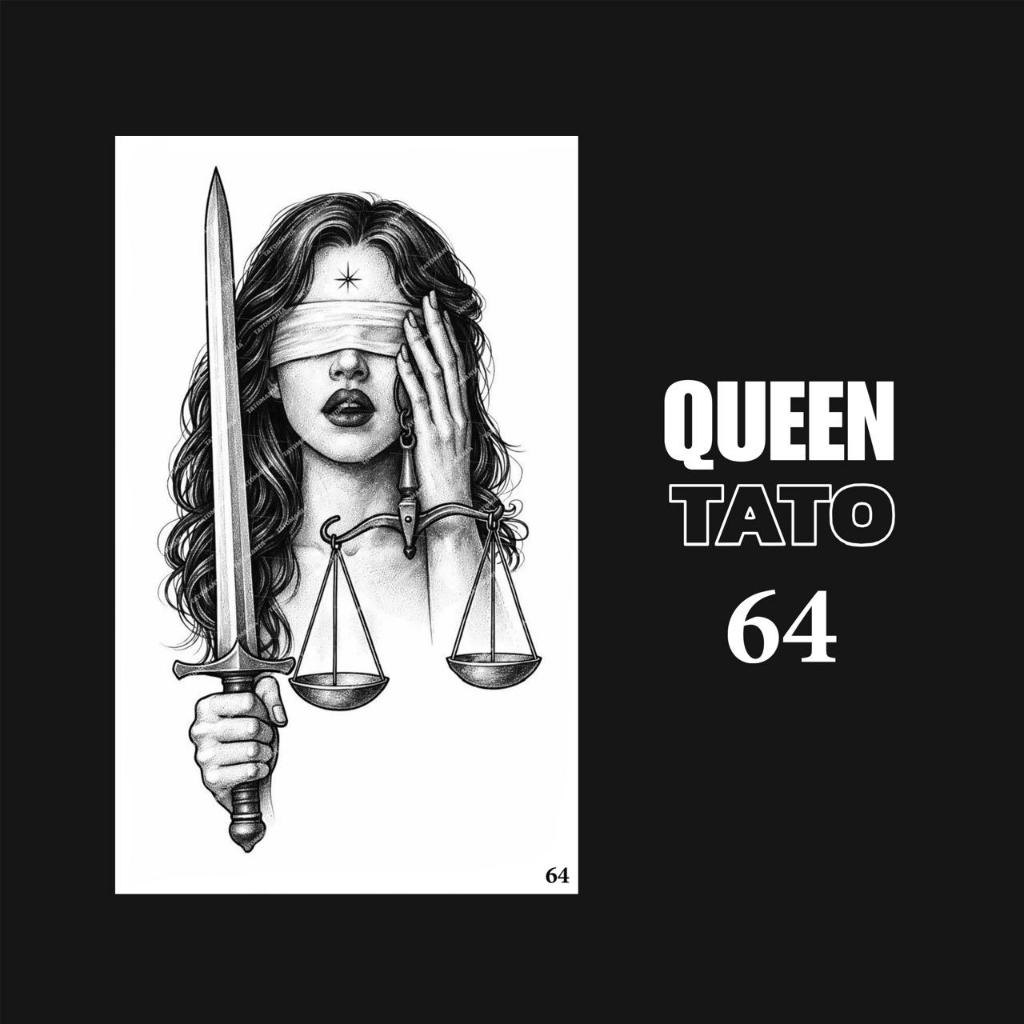 QueenTato - Stiker tato temporer semi permanen Motif Gambar 64