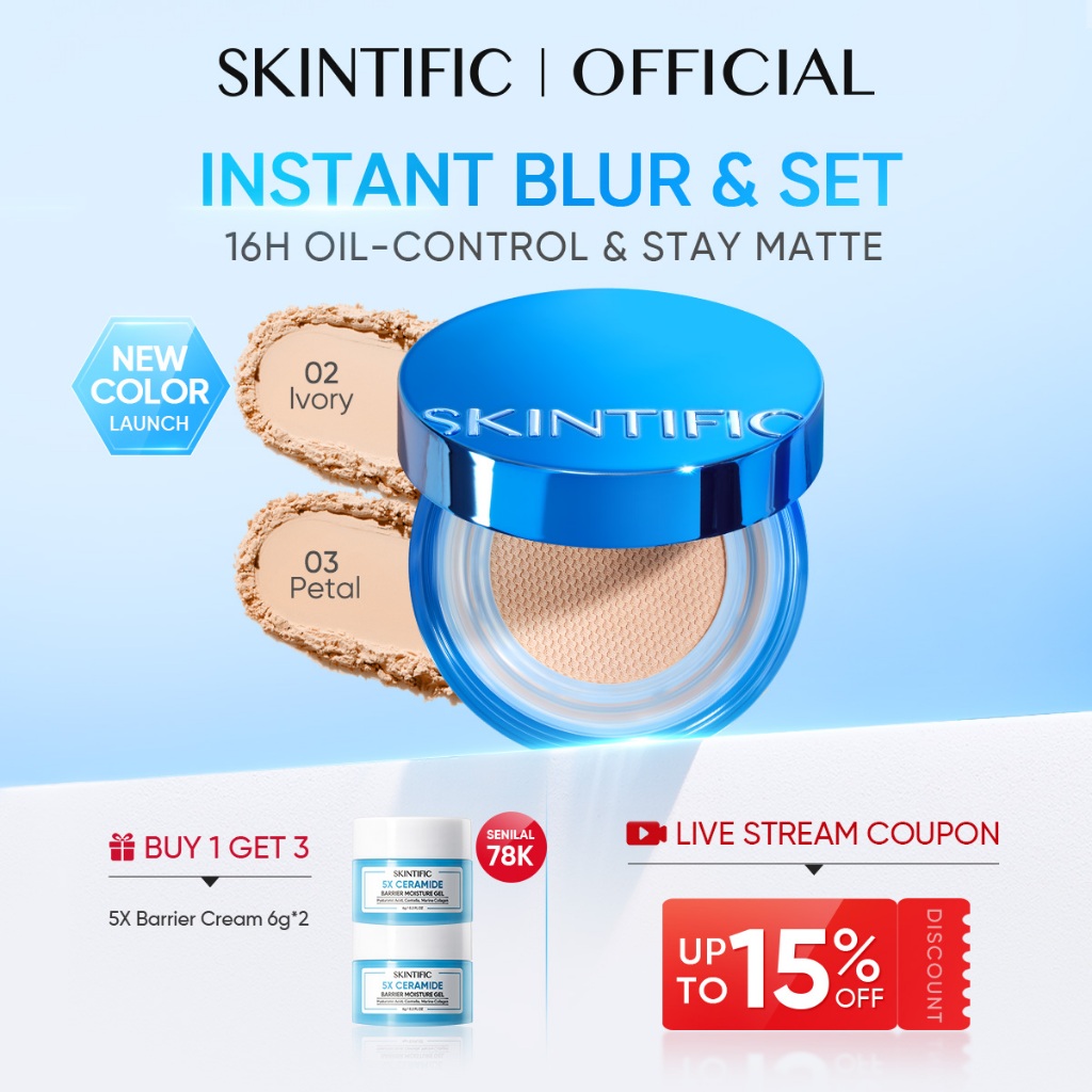 selfdrmss SKINTIFIC - Invisiblur All Day Loose Powder Cocok untukBerminyak Berjerawat & Semua Jenis