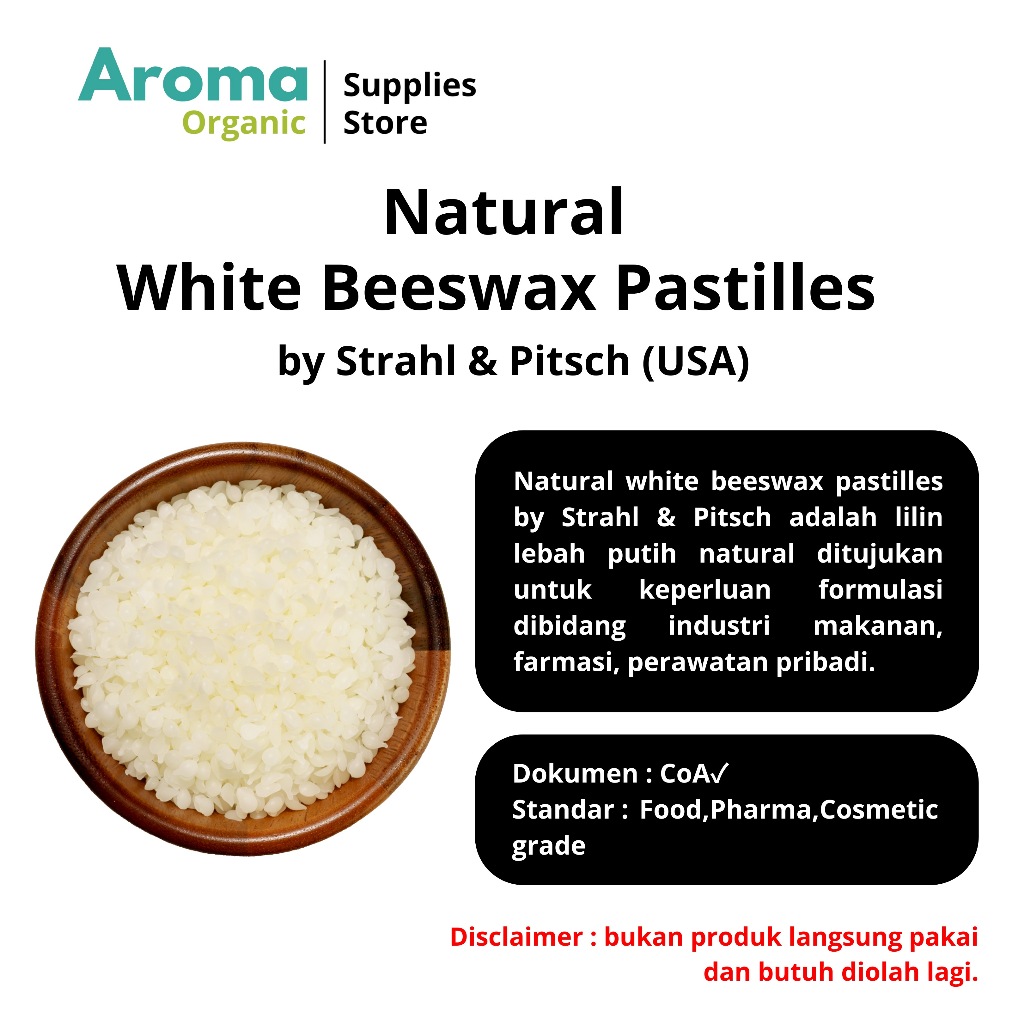 Premium Natural White Beeswax Pellets Pastilles USA 1 Kg