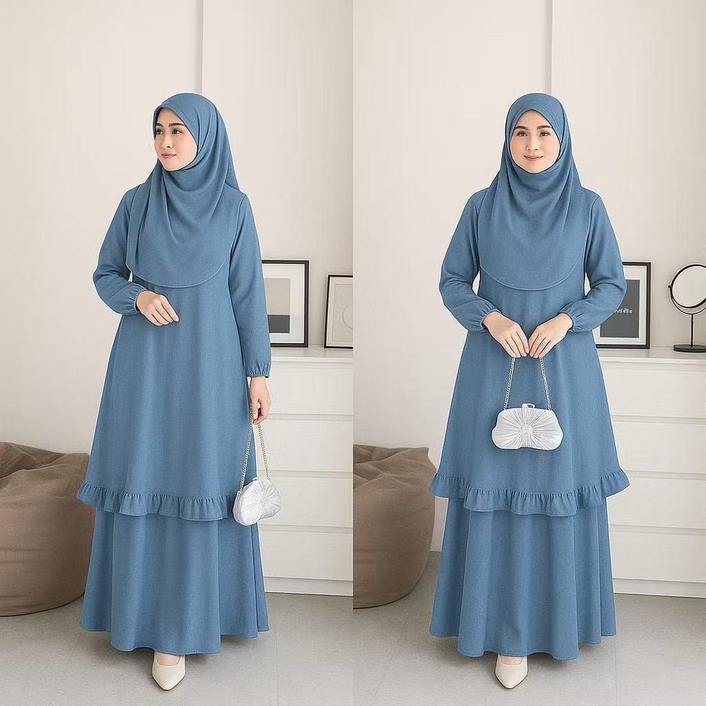 Dress Mecca Malaya Look/modern Dress mecca Kurung Jumbo Wanita Remaja Dewasa Bahan Ceruty Babydoll