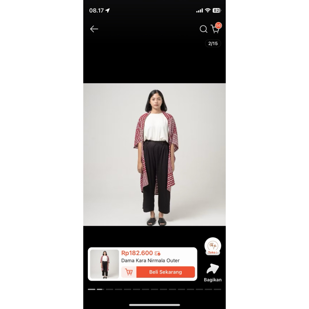 preloved outer merk damakara warna maroon