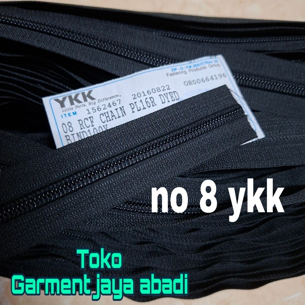 Daun resleting ykk no 8 nilon permeter