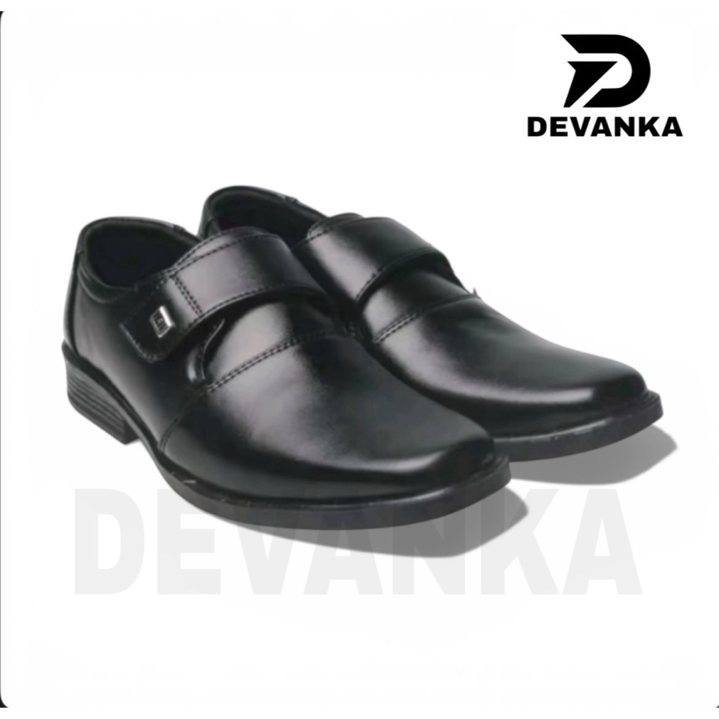 SEPATU PANTOFEL KULIT PRIA TERLARIS SEPATU FORMAL SEPATU KERJA MODEL VELCRO Shoes Square Toe || PTF.