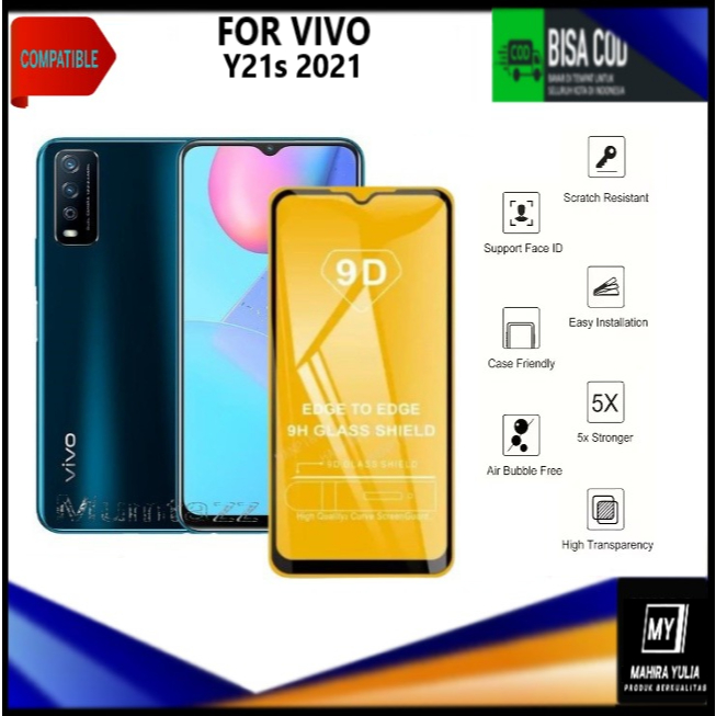 Promo Tempered Glass Warna Hp Vivo Y12s 2021 Anti Gores Kaca Full Layar Full Glue Skin Protector Pel