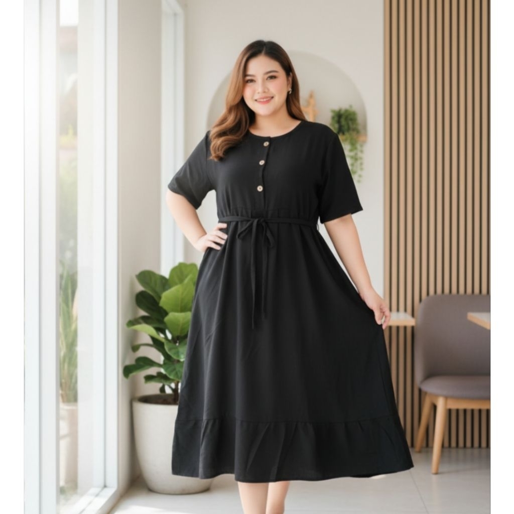 Daster Crinkle Airflow Dress Wanita Kekinian Dress Lebaran Baju Daster 2025 Model Baru Daster Jumbo 