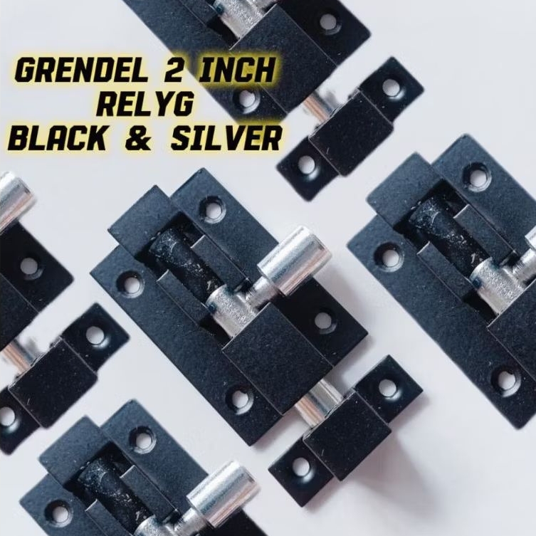 grendel pintu 2 inch TERMURAH Relyg Hitam dan Silver Pengaman Rumah
