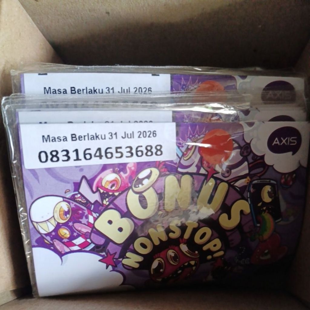 belum inject & belum regis Kartu Perdana Axis Nol (Kosongan) Segel, Expired panjang