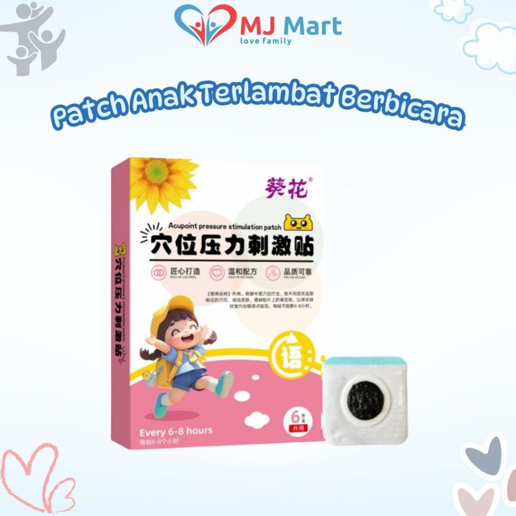 Koyo Anak Terlambat Bicara, Koyo Terapi Bicara Anak, Patch Terlambat Berbicara 6 PCS