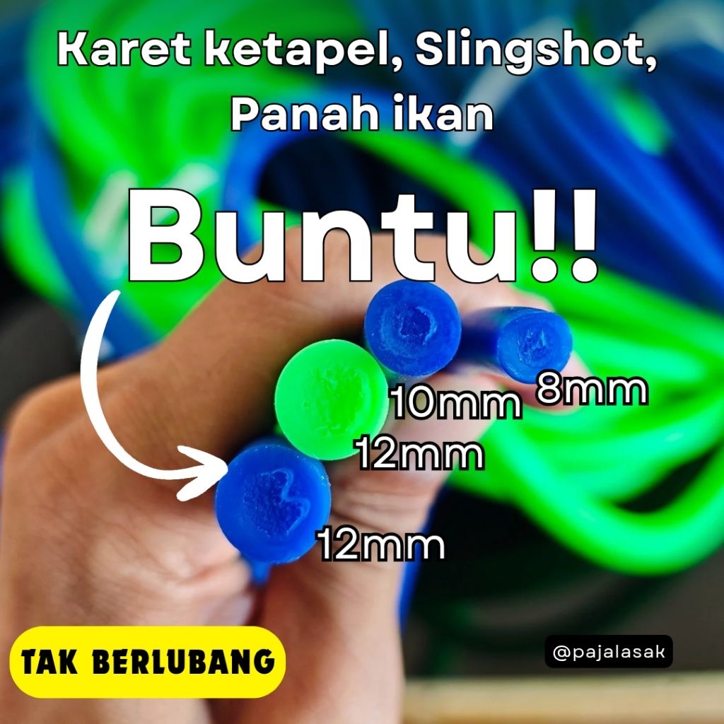 Karet BUNTU 8mm 10mm 12mm untuk panah ikan