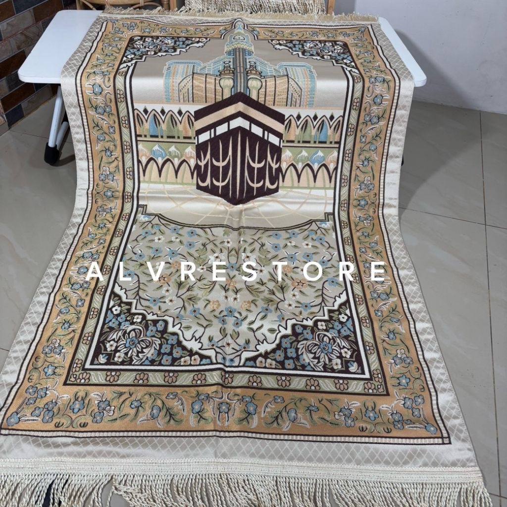 Sajadah Premium Sajadah Turky Motif Ka'bah Bordir Timbul Ukuran Besar 120X70Cm Sajadah Seserahan Pre