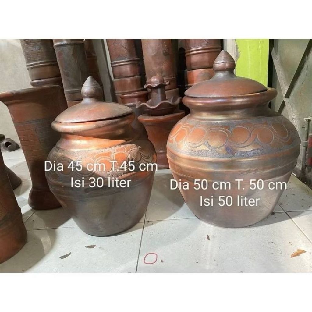 Tempat Gentong Beras Tanah Liat Isi 50 Liter Include Peti Co