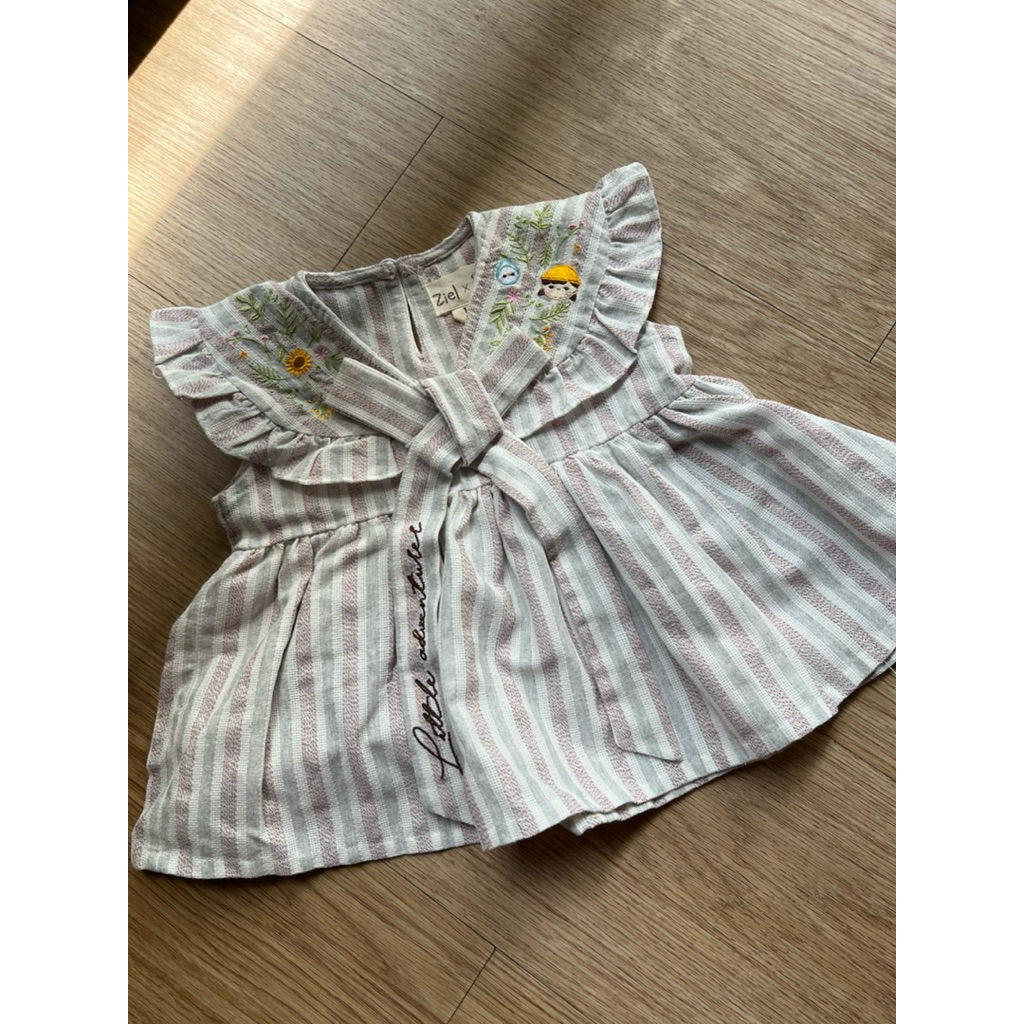 Top Ziel Kids x Sally & Piper Size 1-2Y Blouse Tweed Anak Perempuan